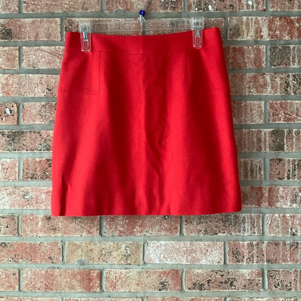 J. Crew wool mini skirt.